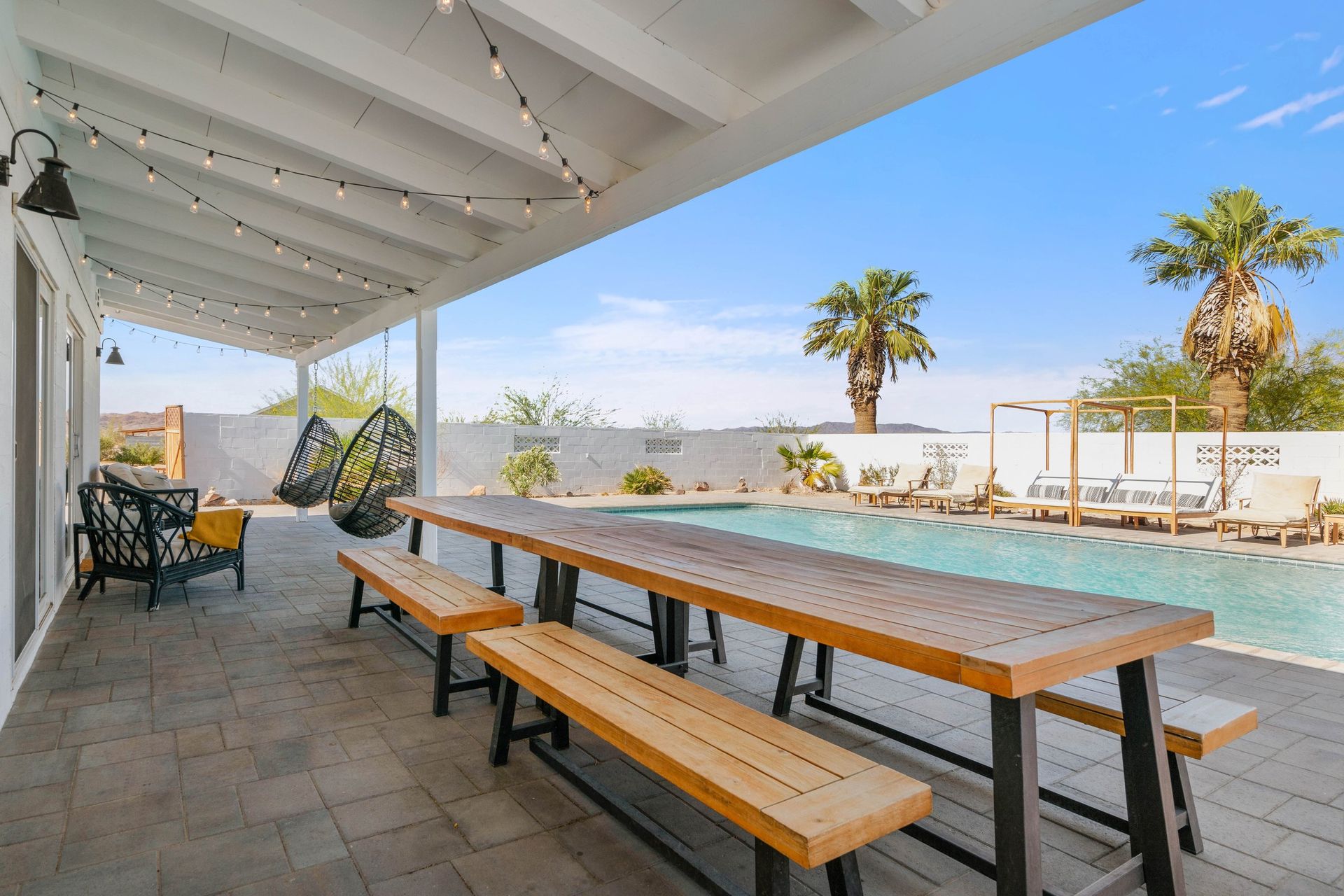 Wonder Valley Ranch saltwater pool wide angle